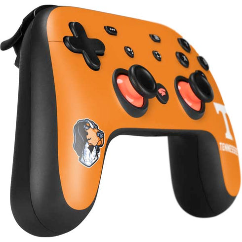 University of Tennessee-Knoxville T Logo on Orange Google Stadia Controller Skin
